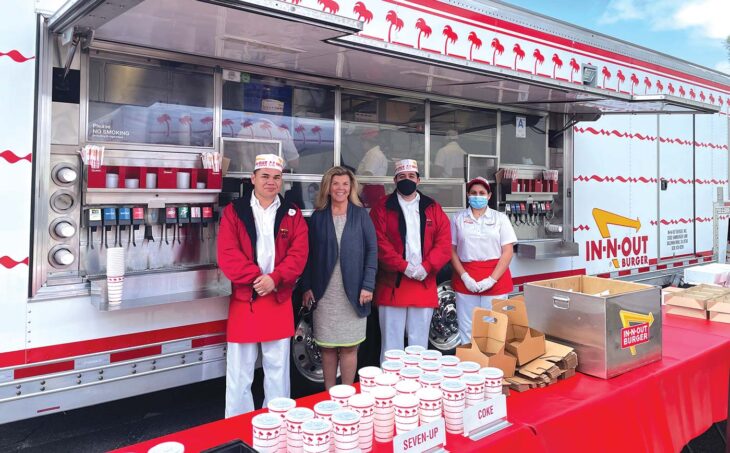 People outside of In-n-Out truck