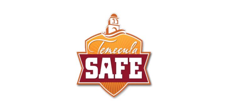 Orange logo with red ribbon and words SAFE